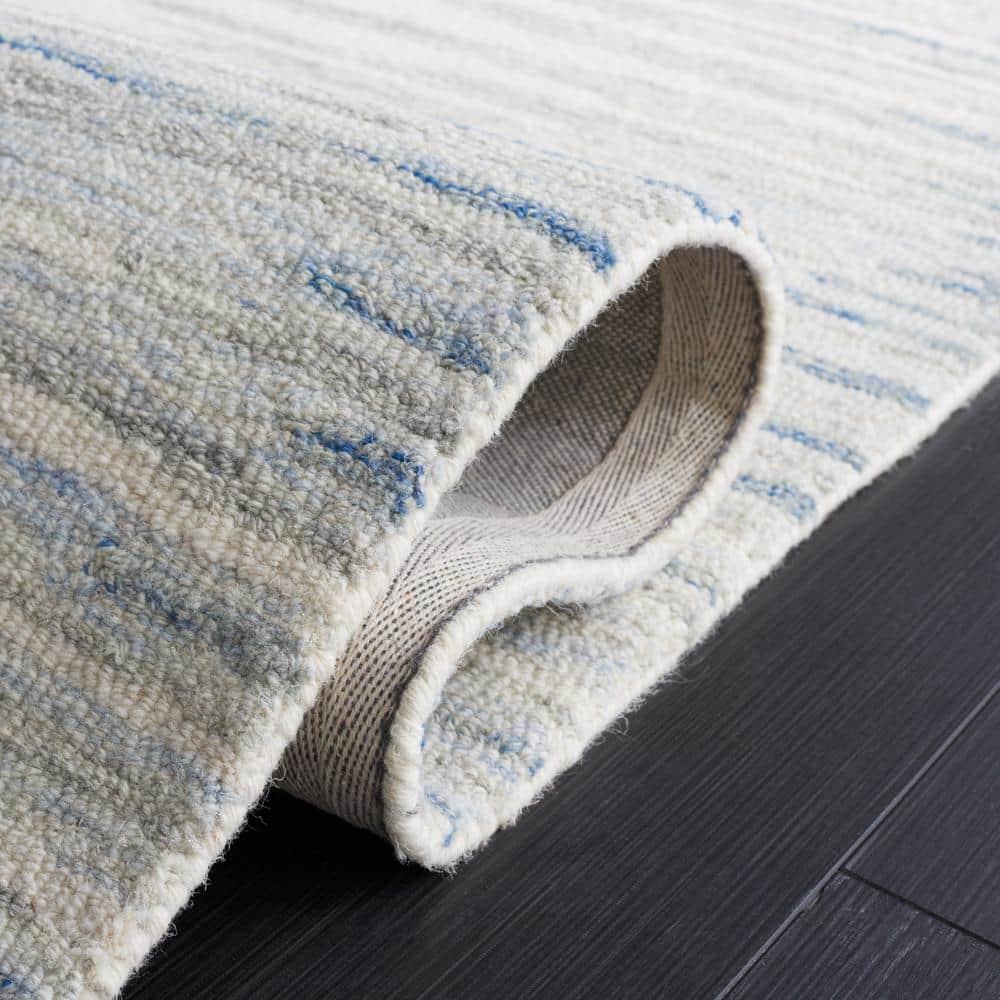 Abstract ABT926 Handmade Indoor Area Rug - Ivory/Light Blue - 4'x6' - Safavieh