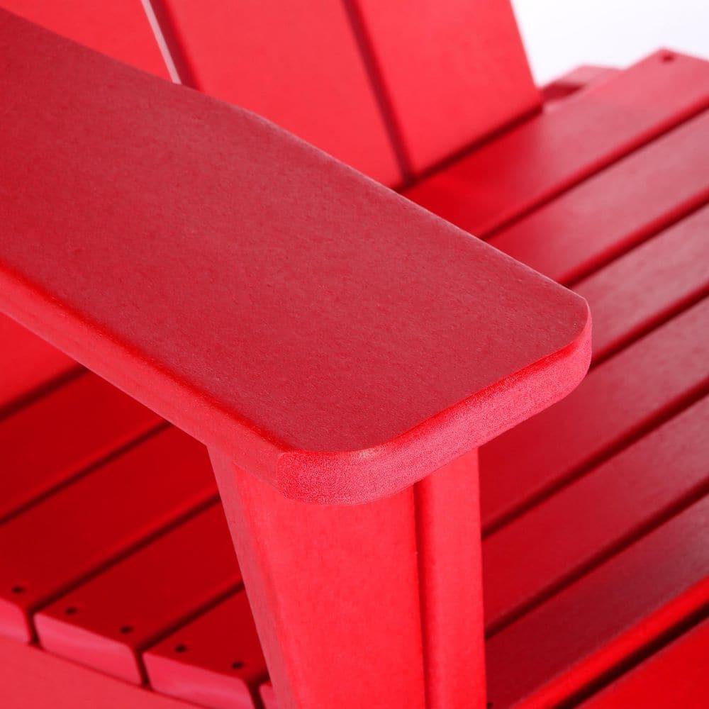 JUSTLET Plastic Adirondack Rocking Chair,HDPE All-Weather Outdoor Rocking Adirondack Chair for Porch, Patio, Balcony,Red