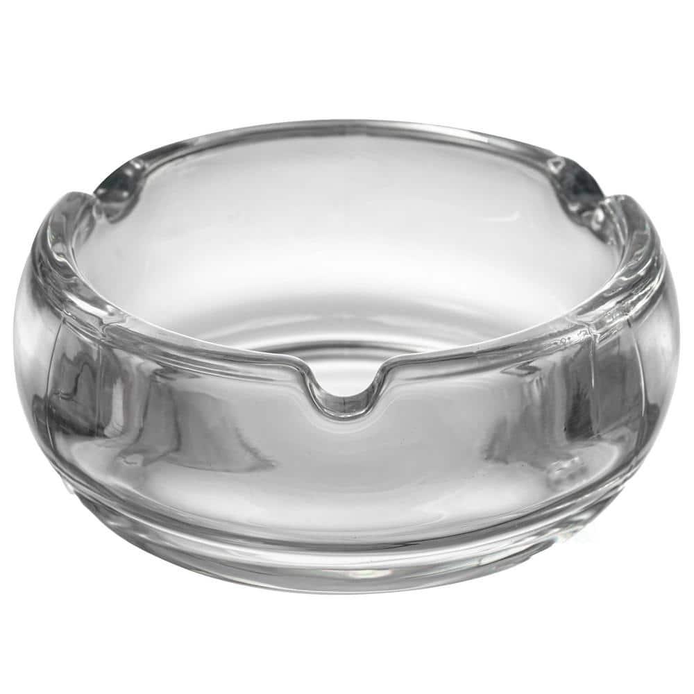Basicwise Basicwise Elegant Glass Round Portable And Modern Ashtray - Perfect For Smokers And As A Decorative Accent For Home, Office, Porch Or Patio - Cigarette Holder For Both Indoor And Outdoor Use