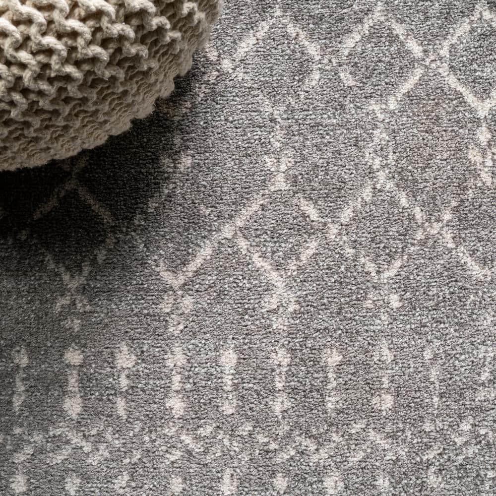 JONATHAN Y Moroccan HYPE Boho Vintage Diamond Gray/Ivory 8 ft. x 10 ft. Area Rug