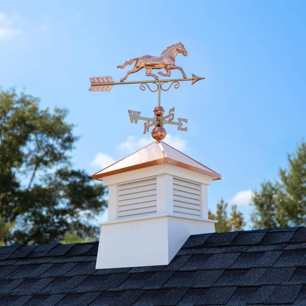 Good Directions 18" Square Manchester Vinyl Cupola with Horse Weathervane by
