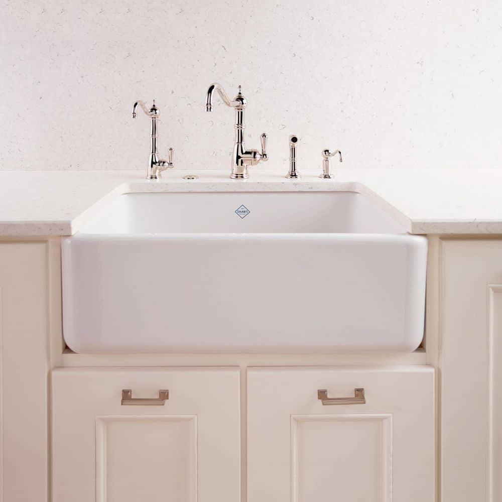 Lancaster 30" Single Bowl Farmhouse Apron Front Fireclay Kitchen Sink