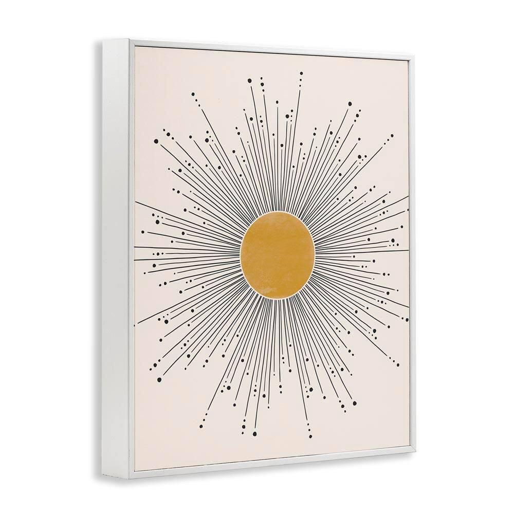 Stupell Industries Art Deco Summer Sun Geometric Line Bursts Modern Painting White Framed Art Print Wall Art, 16 x 20, Design by JJ Design House LLC