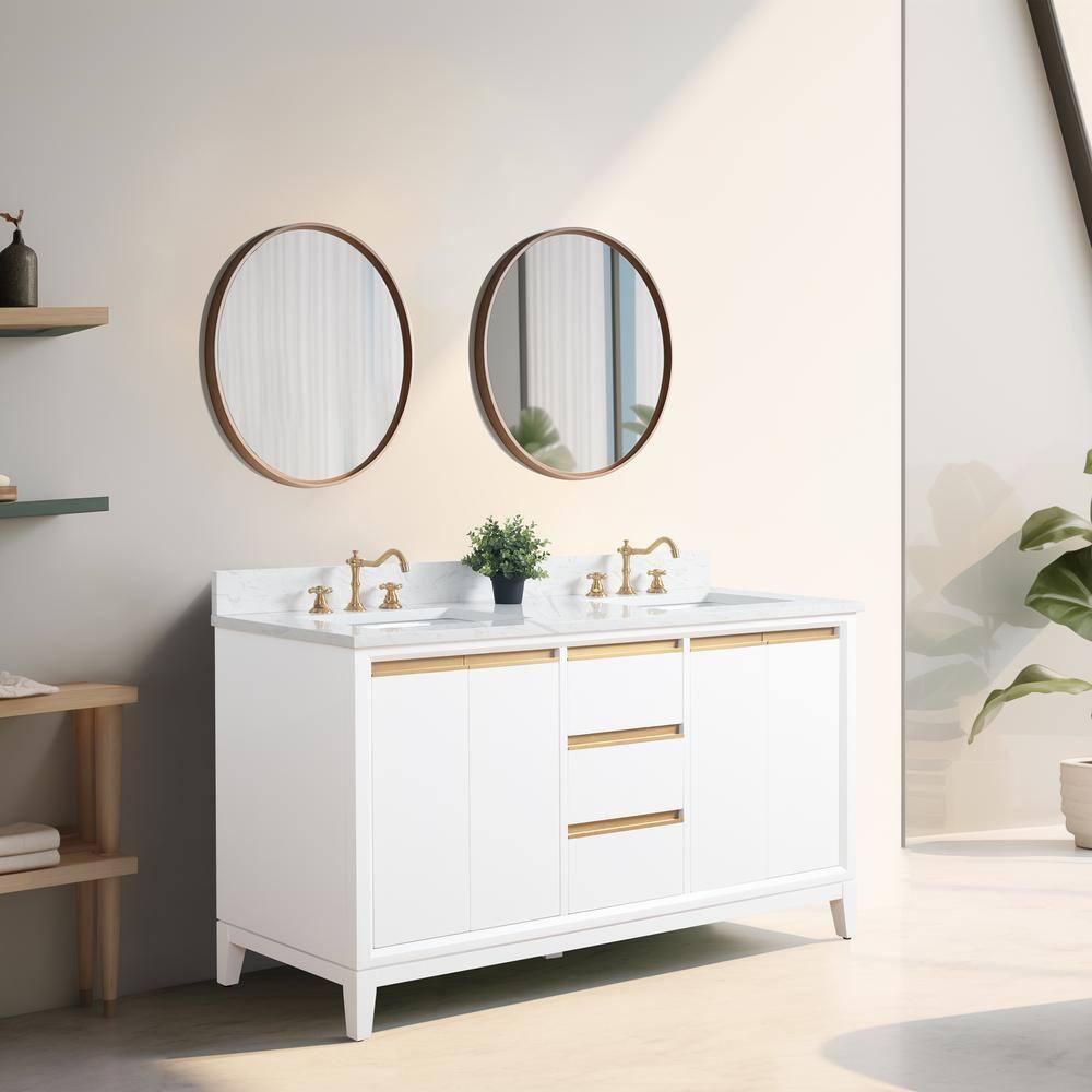 60 Double Bathroom Vanity with Top