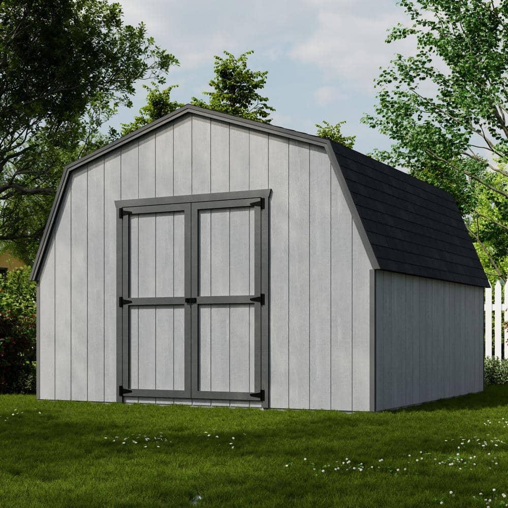 Little Cottage Co. 12x12 Value Gambrel Barn with 4 ft. Sidewalls, Outdoor Wood Storage Shed Do-It-Yourself Precut Kit