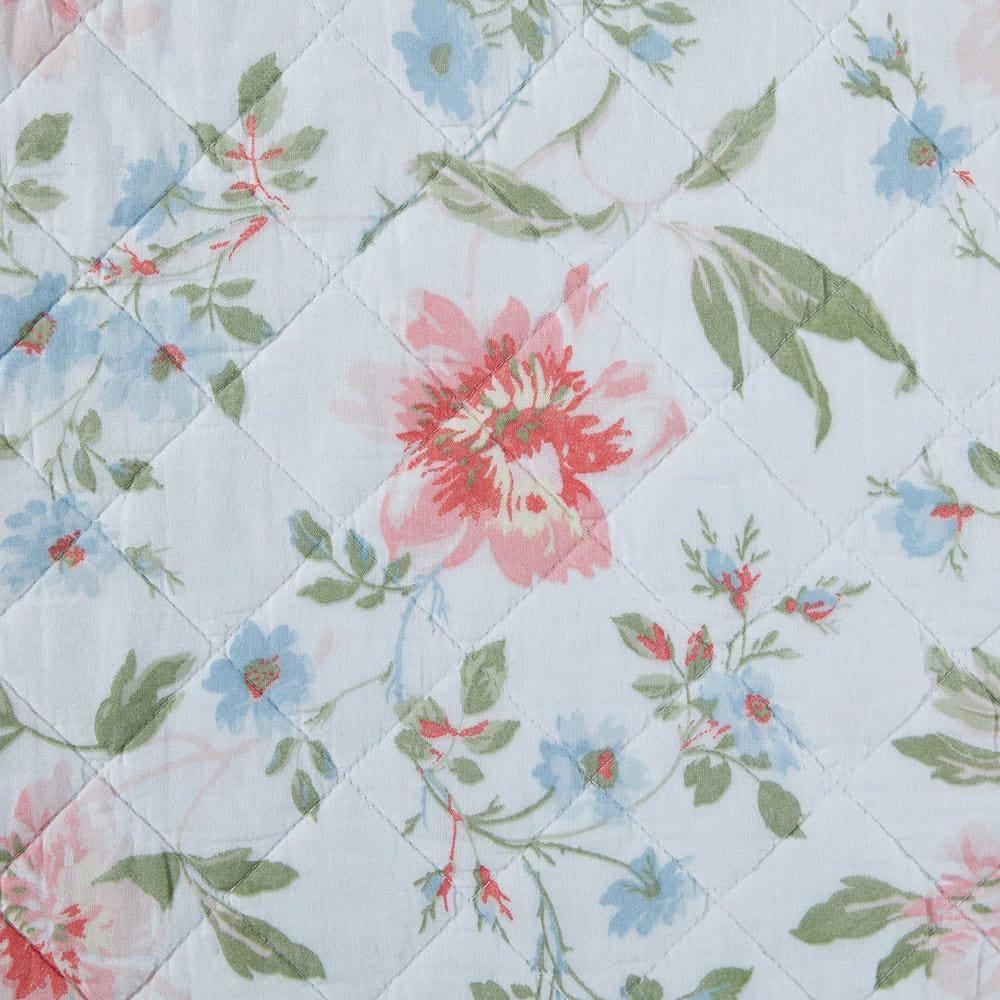 Laura Ashley Emilie Blue Standard Cotton Quilt Set