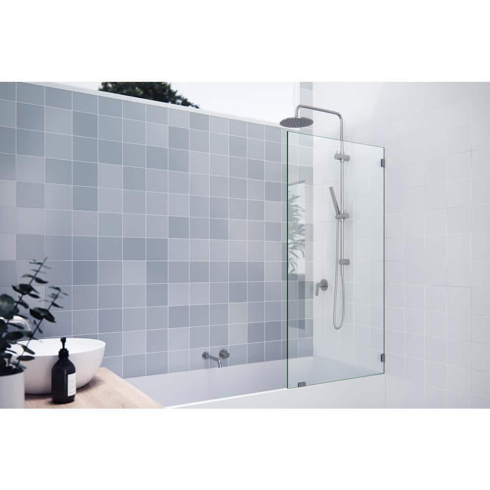 Vela 30 in. x 58.25 in. Frameless Single Fixed Bath Panel