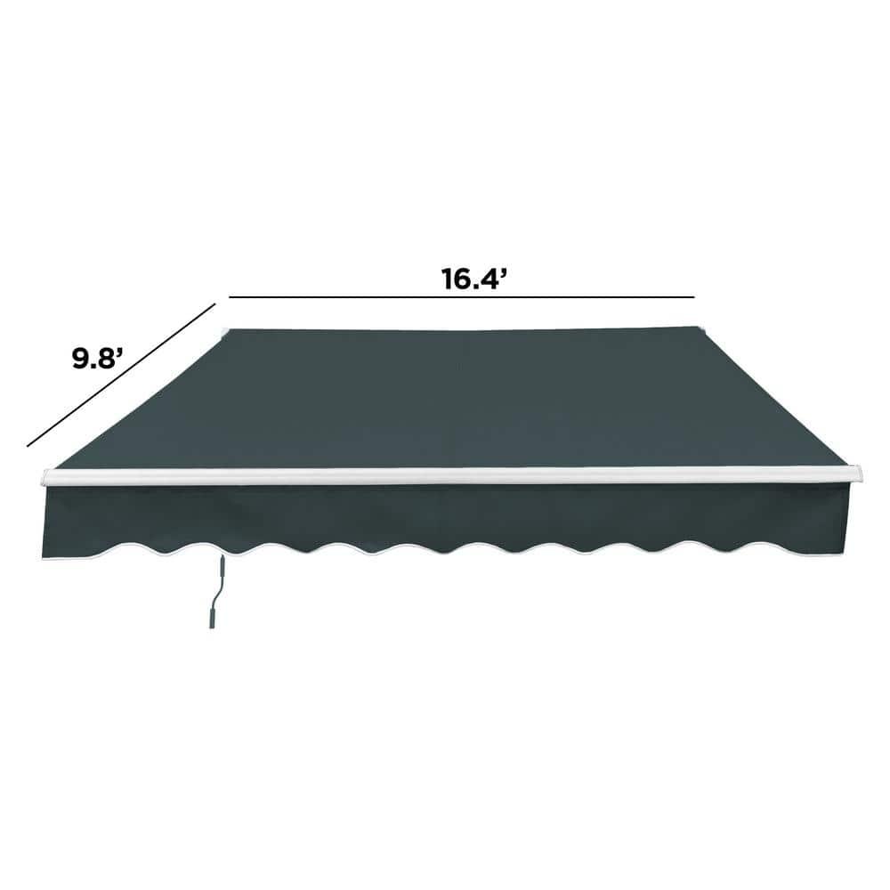 Motorized Retractable White Frame Patio Awning
