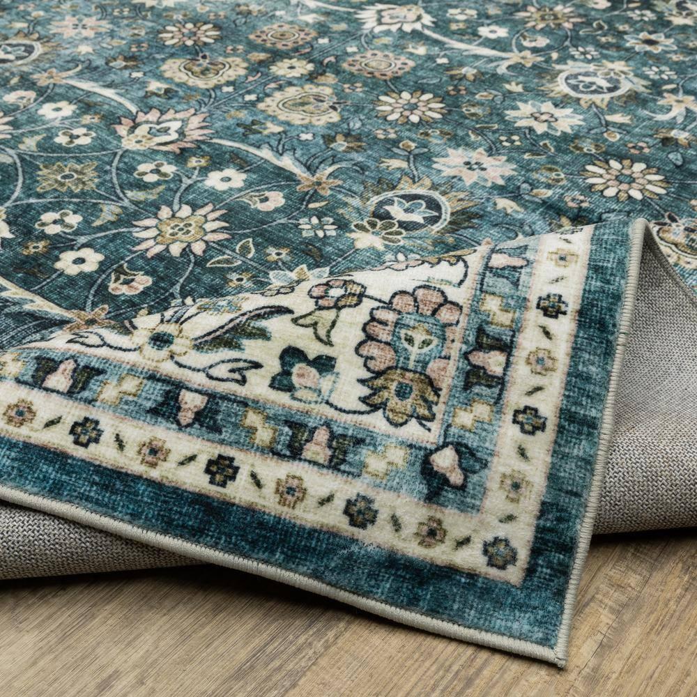Oriental Weavers Sumter SUM08 Teal/ Ivory Indoor Area Rug - 5' x 7'