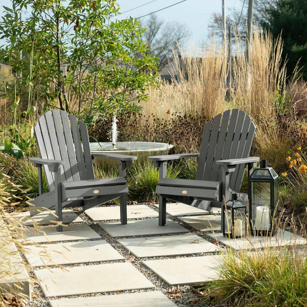 Hamilton 2pk Folding & Reclining Adirondack Chairs - Coastal Teak - highwood: Weather-Resistant Outdoor Seating