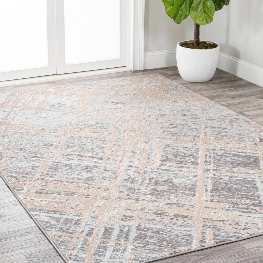 JONATHAN Y Slant Modern Abstract Beige/Gray 4 ft. x 6 ft. Area Rug