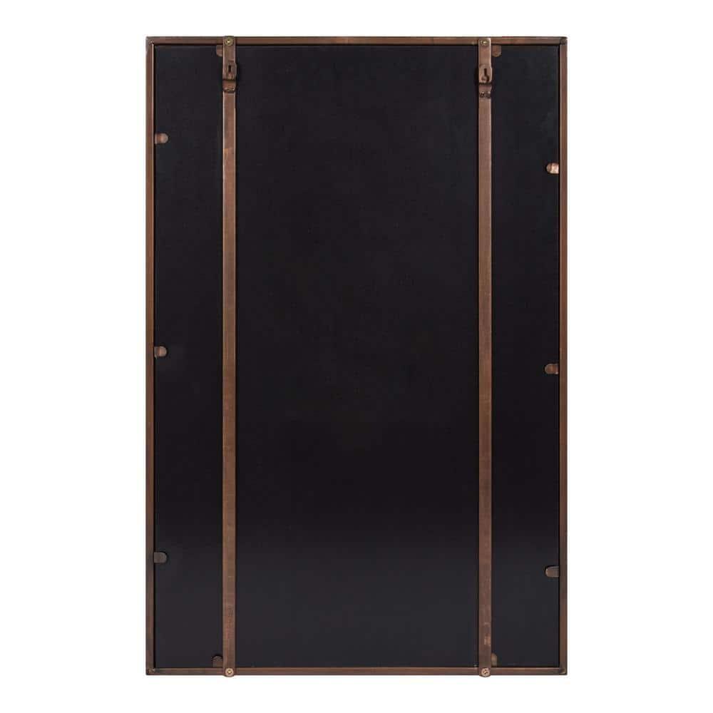20" x 30" Jackson Metal Framed Decorative Wall Mirror with Shelf Bronze - Kate & Laurel All Things Decor: Modern Rectangle