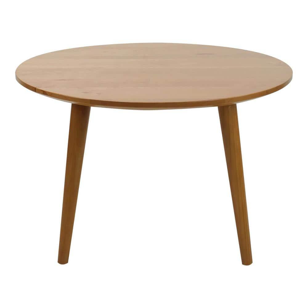 Mesa Natural Cherry Round Coffee Table with Maple Top and Storage