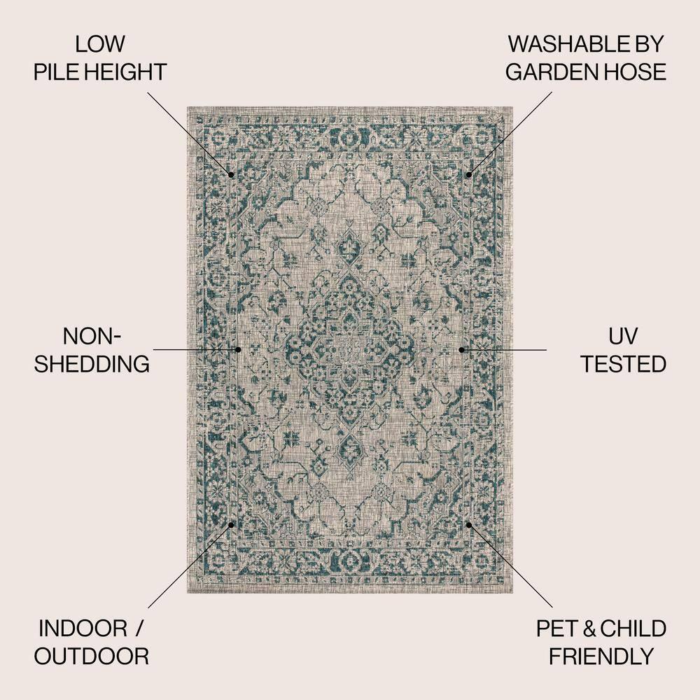 Nate Boho Medallion Textured Weave Indoor/Outdoor Rug