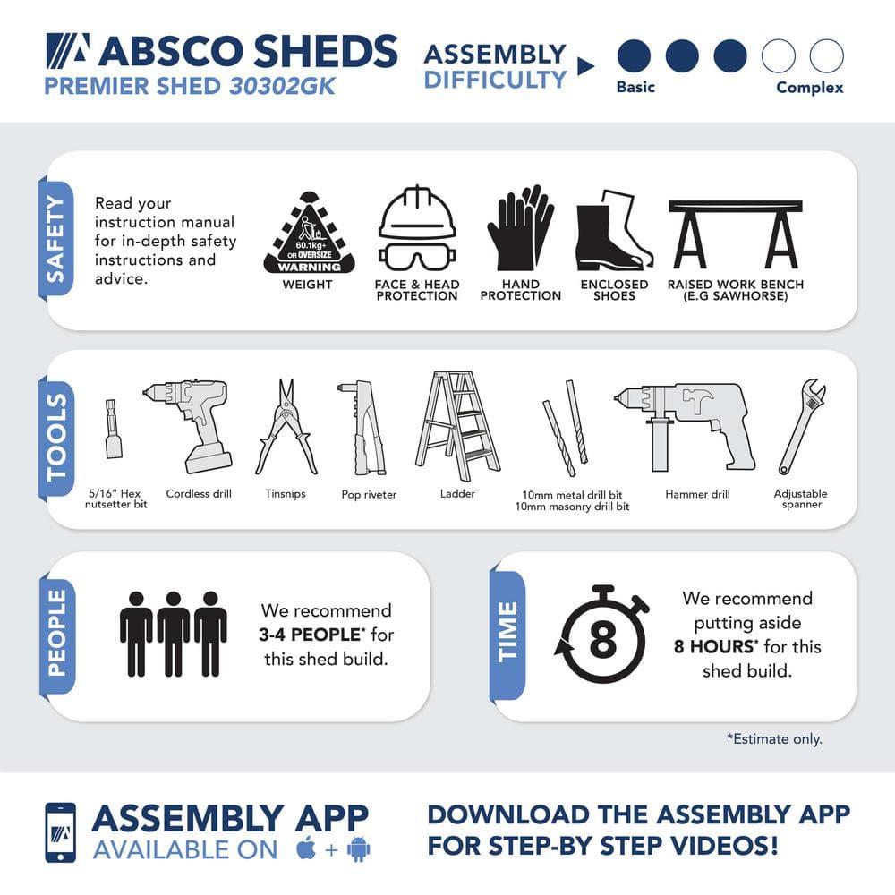 Absco Premier 10 ft. W x 10 ft. D Metal Storage Shed