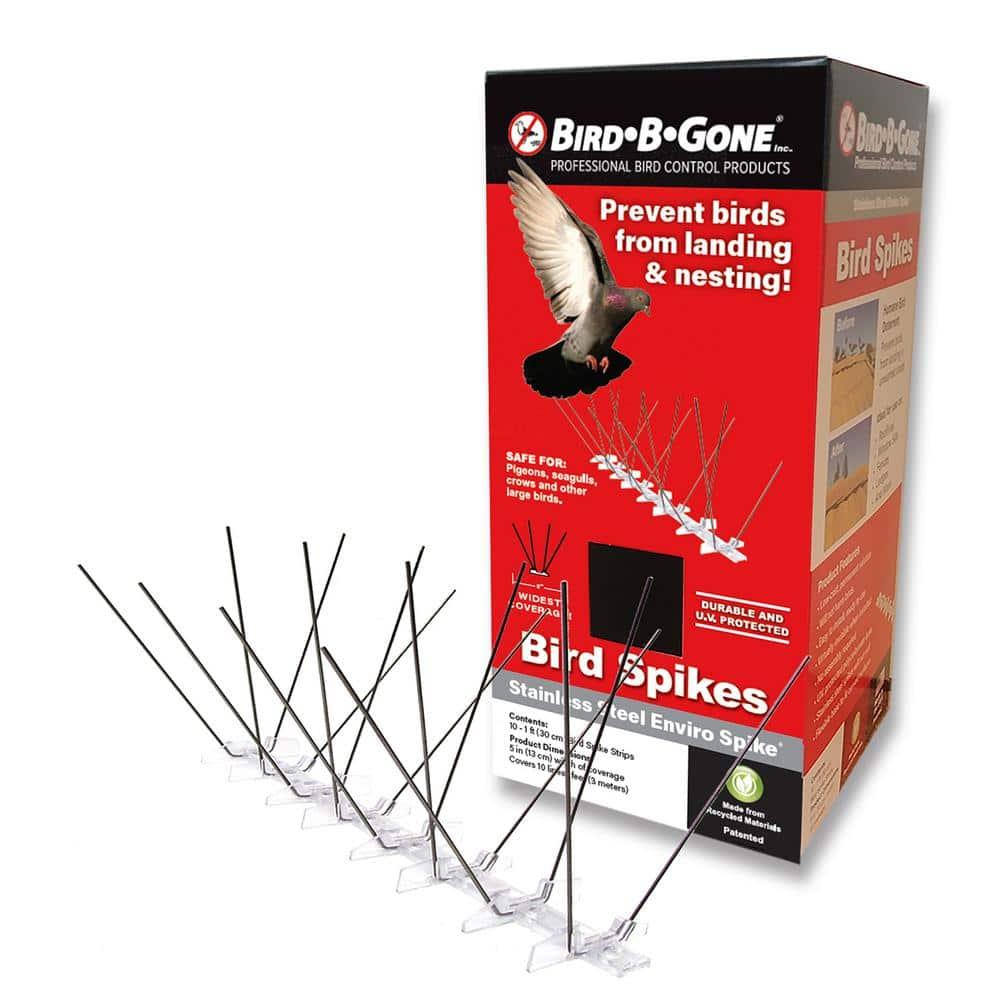 Bird-B-Gone Enviro Spike Stainless Steel Bird Spike, Deterrent Repellent, 10 ft. x 5 in.