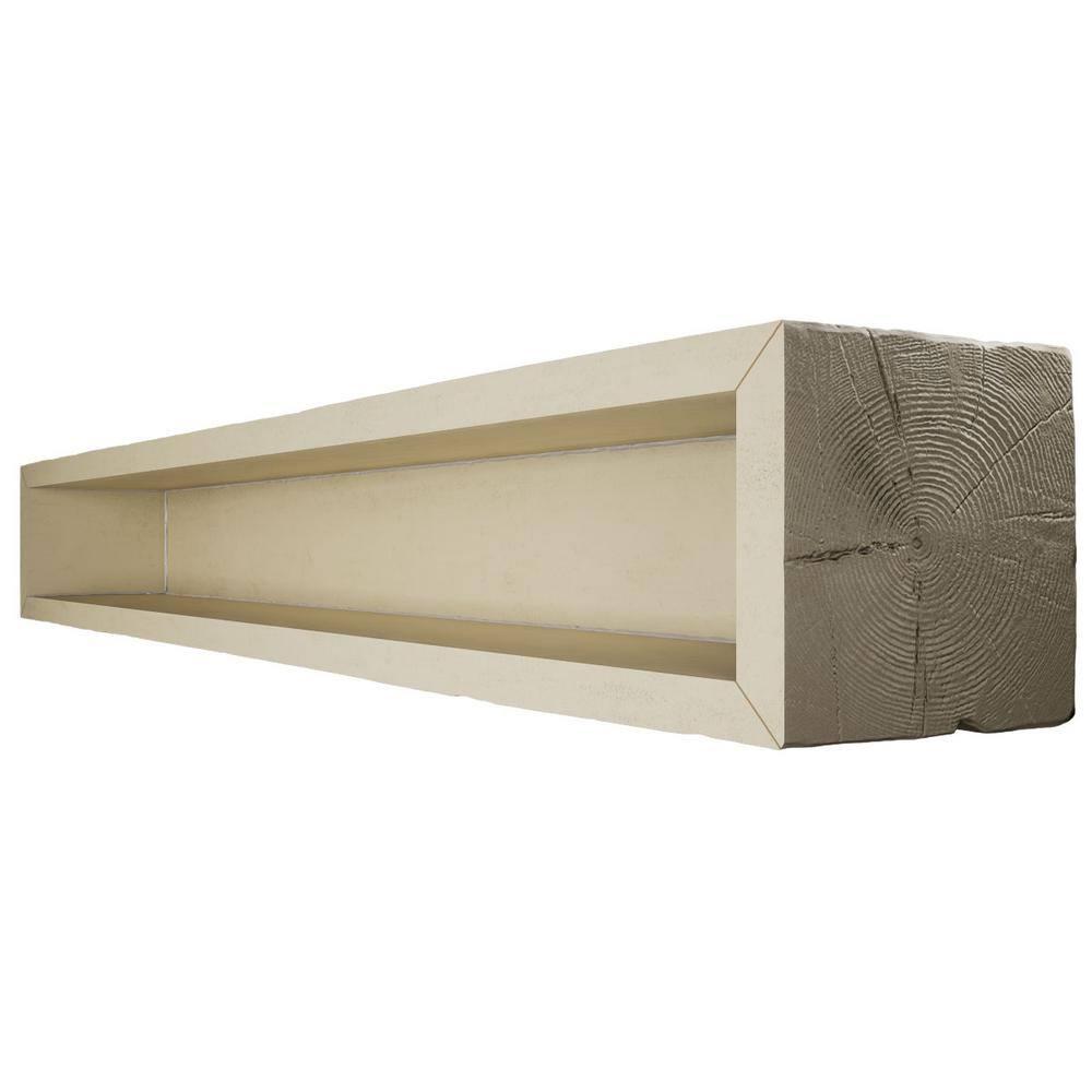 Ekena Millwork Hand Hewn Timberthane Faux Wood 3-Sided Ceiling Beam (U-beam)