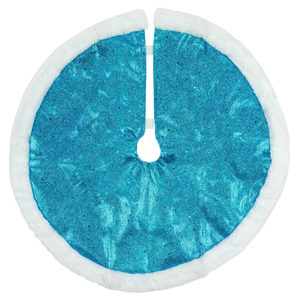 Northlight Seasonal 20" Glittered Mini Christmas Tree Skirt with Faux Fur Trim