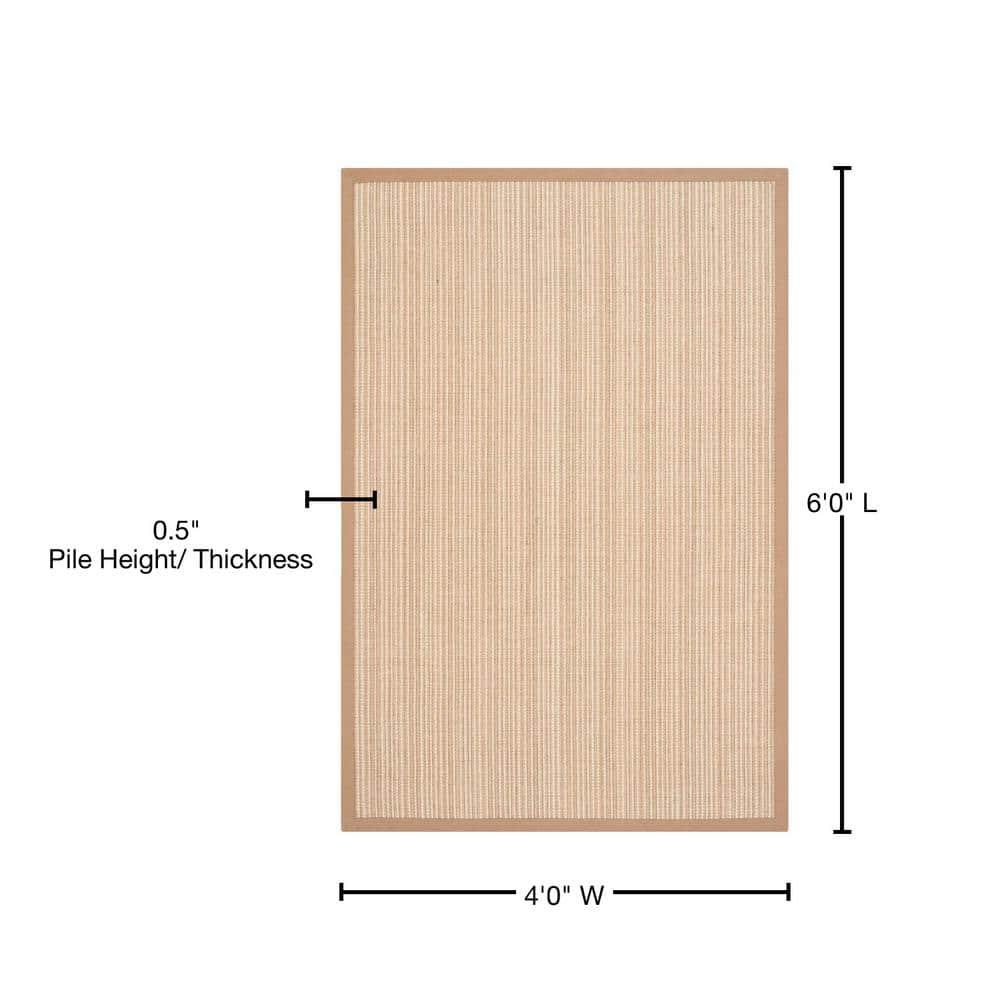 Natural Fiber NF442 Power Loomed Area Rug - Tan/Tan - 4'x6' - Safavieh.