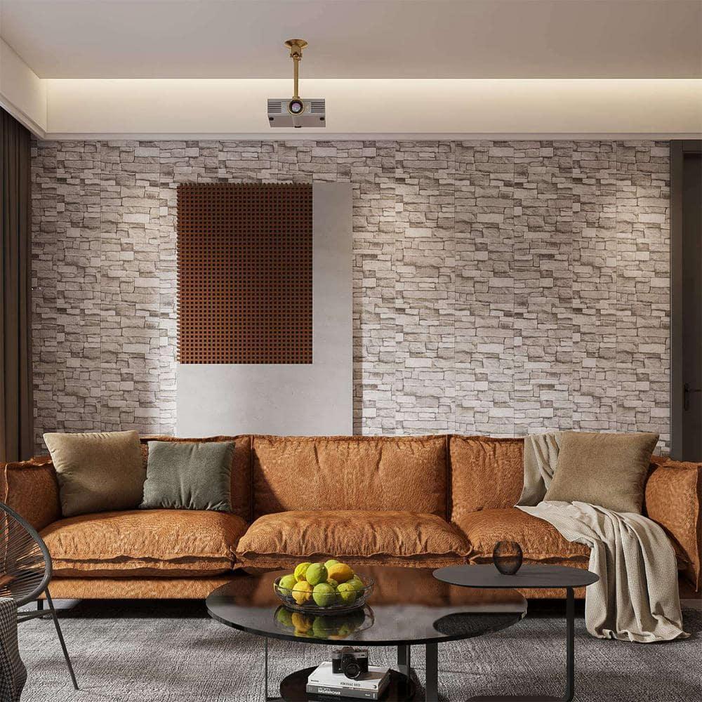 Yutianli 20PSC 3D Wall Panels Peel and Stick Faux Brick Wall Panels Self-Adhesive 3D Brick Wallpaper Foam Stone Wall Panel