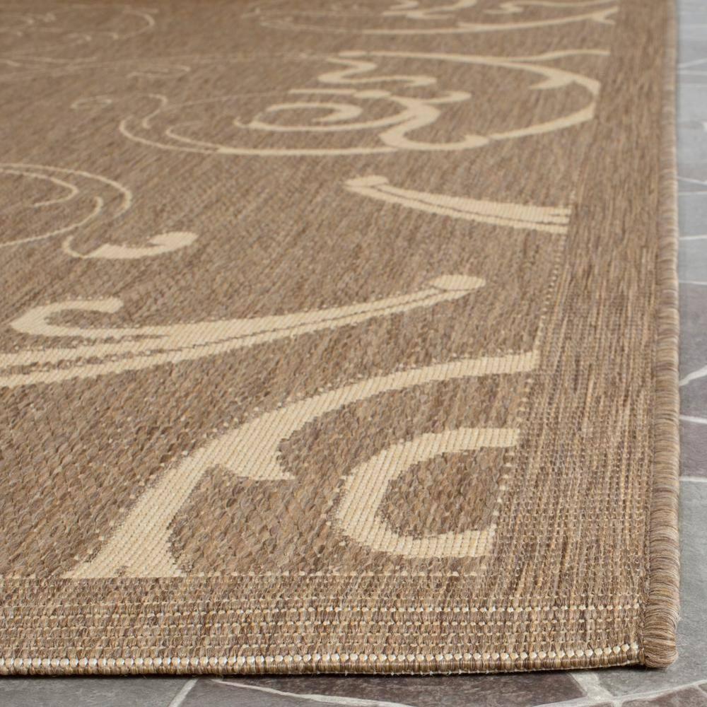 SAFAVIEH Courtyard Daniel Floral Indoor/Outdoor Area Rug, 9' x 12', Brown/Natural