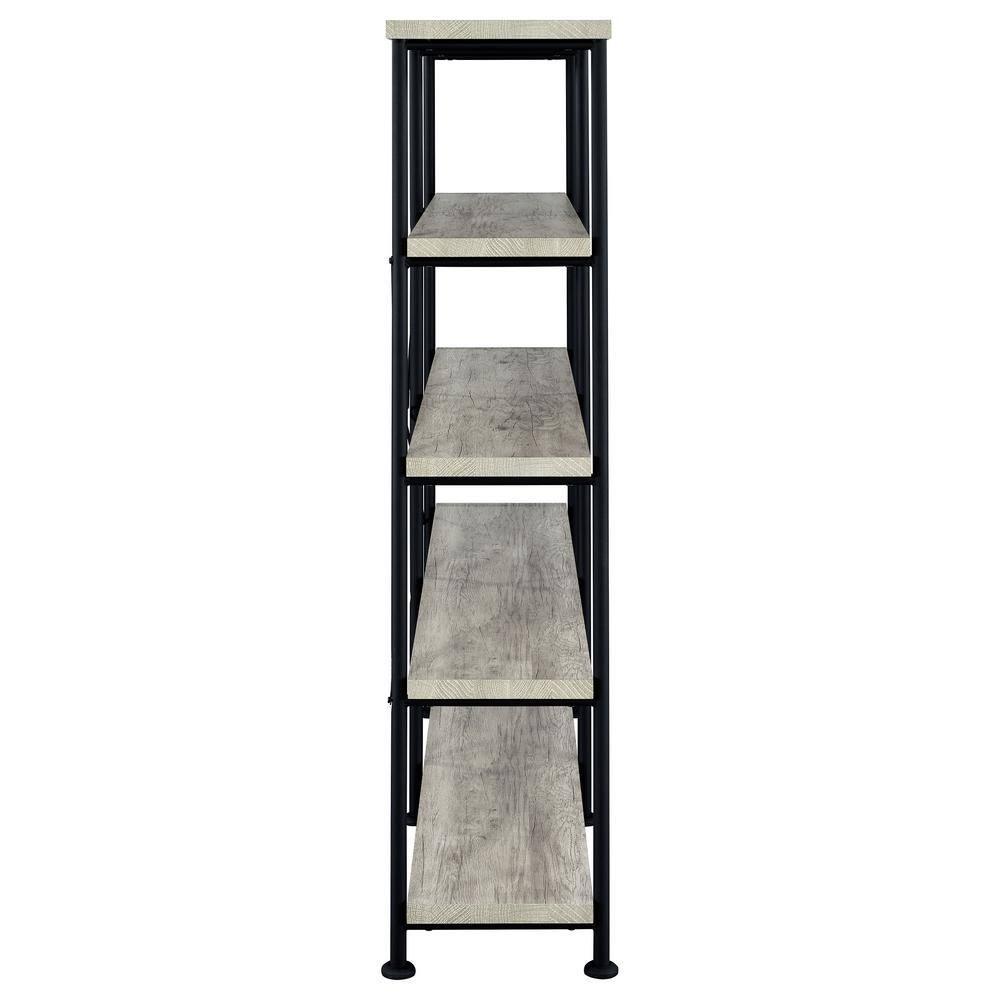 63" Analiese Double Bookcase with 4 Open Shelves in Gray Driftwood - Coaster