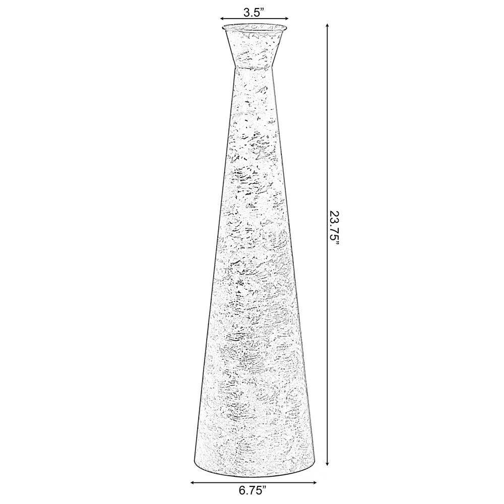 Medium Gold Brushed Metal Decorative Floor Vase