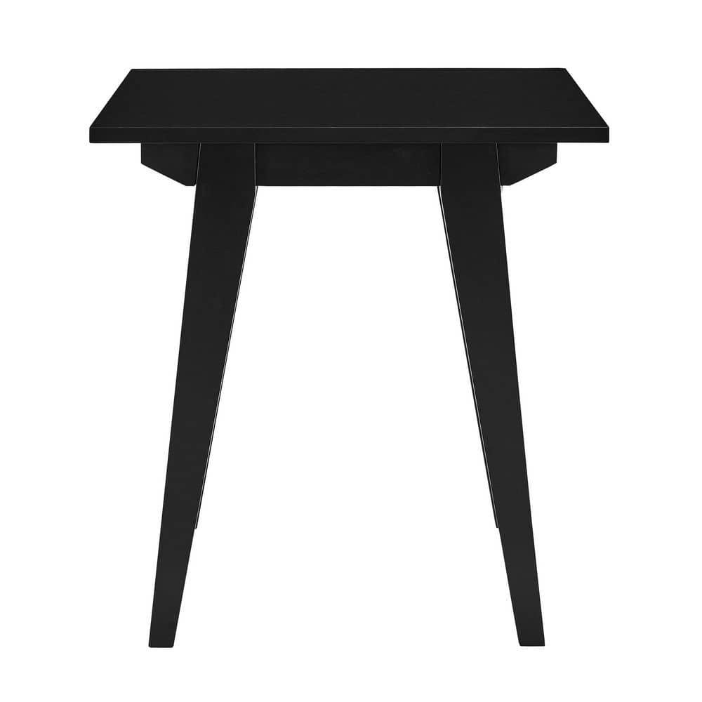 Minimalist Black Solid Wood Rectangular Side Table