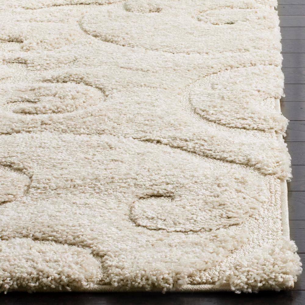 SAFAVIEH Florida Doug Floral Vines Shag Area Rug, Cream, 8'6" x 12'