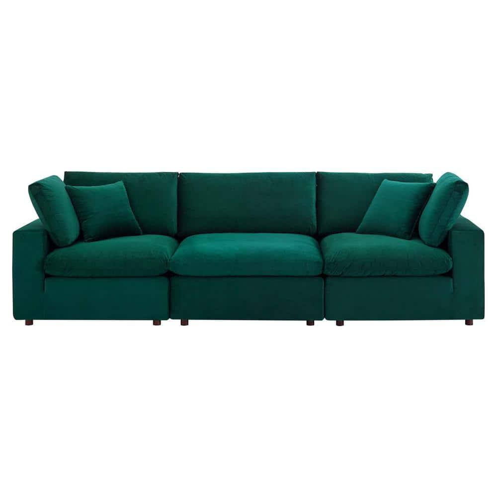 Modway Modway Commix Down Filled Overstuffed Performance Velvet 3-Seater Sofa