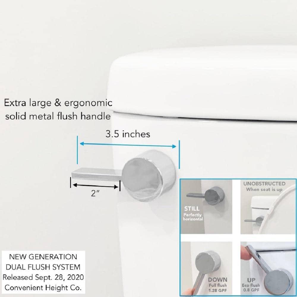 2-Piece 1.28/.09 GPF Dual Flush Elongated 20 in. Extra Tall Toilet in White, Seat Included
