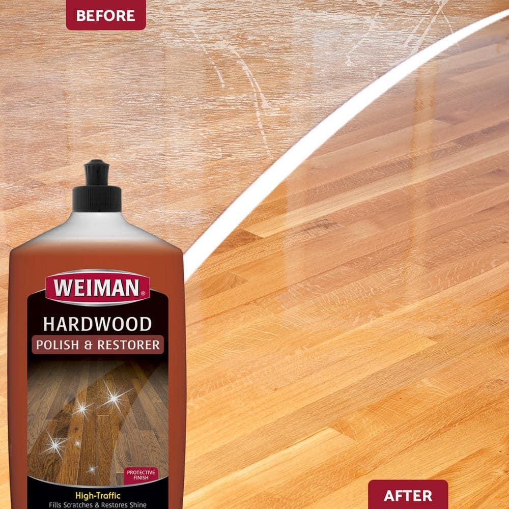 Weiman High-Traffic Hardwood Floor Polish and Restorer - Natural Shine, Removes Scratches, Leaves Protective Layer 32 fl. oz