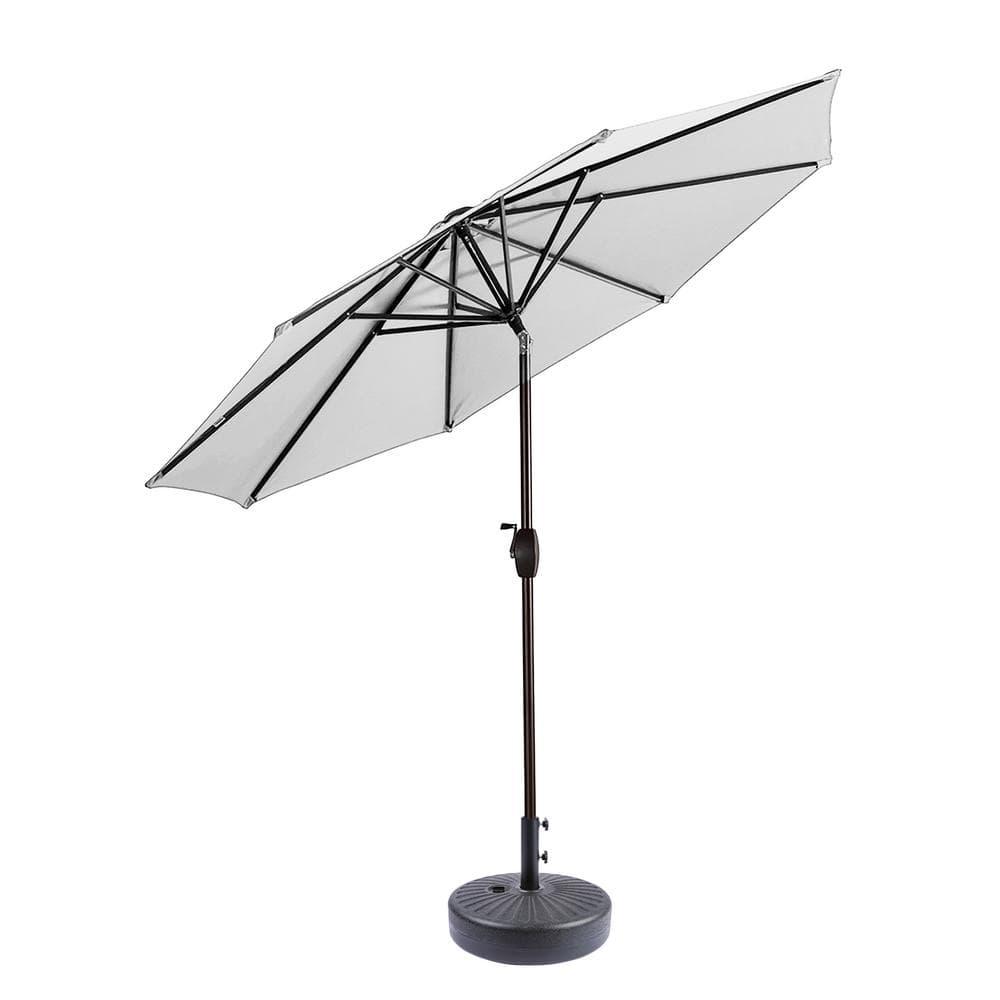 Westin Outdoor 9 Ft Patio Umbrella with Black Round Base Included for Outdoor Patio UV Weather Resistant, White