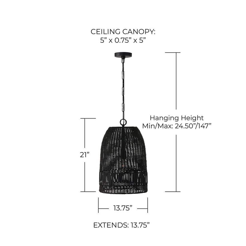 Capital Lighting Naomi 1 - Light Pendant in  Matte Black