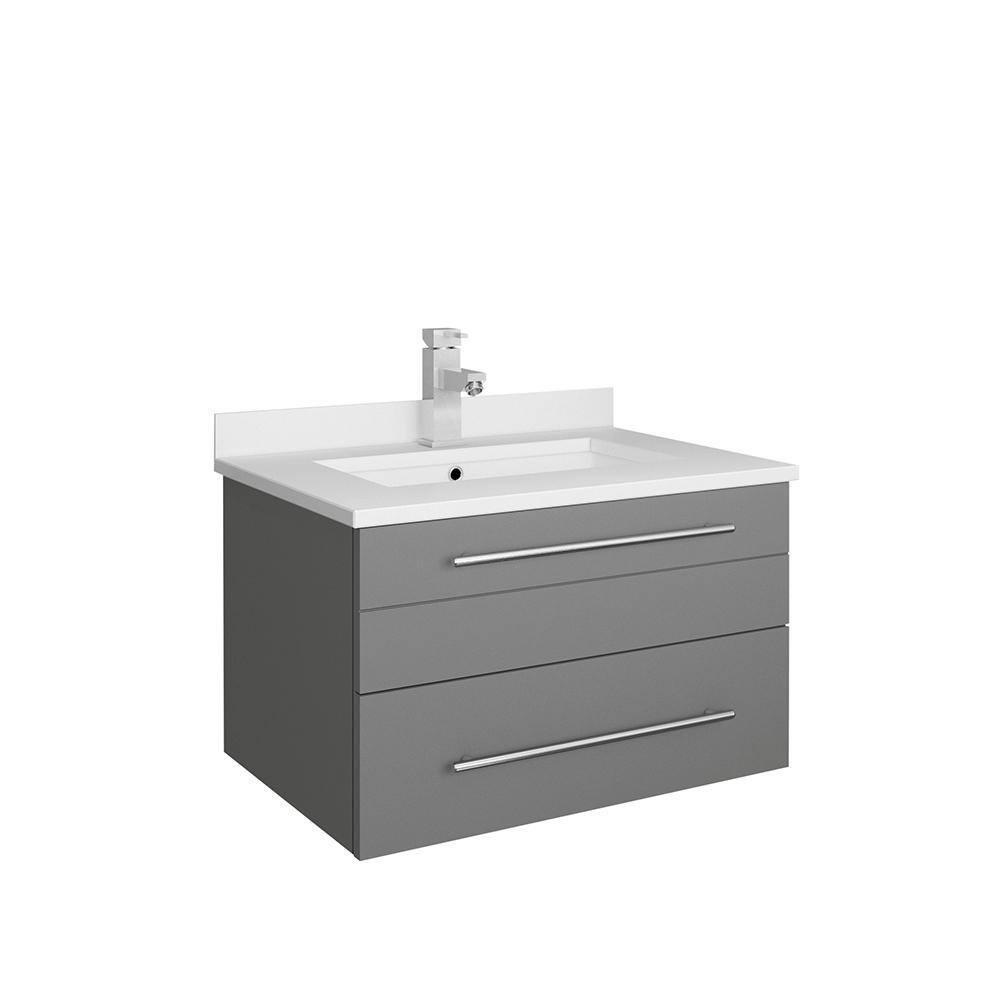 Lucera 24" Wall Mount Modern Single Sink Bathroom Vanity with Top and Undermount Sink