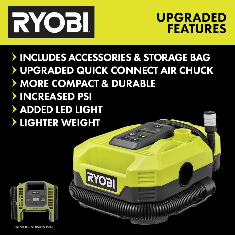 Ryobi 18V ONE+ DUAL FUNCTION DIGITAL Inflator/Deflator, PCL031B