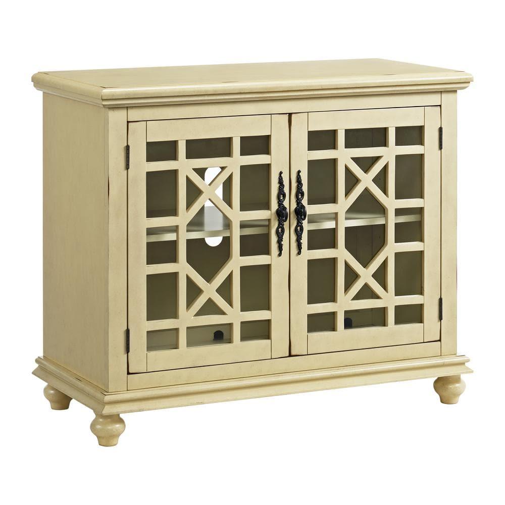 Martin Svensson Home Elegant Small Spaces TV Stand, Antique Cream White