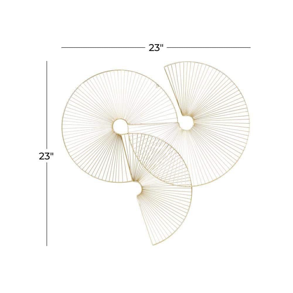 CosmoLiving by Cosmopolitan Gold Metal Half Moon Sunburst Wall Decor
