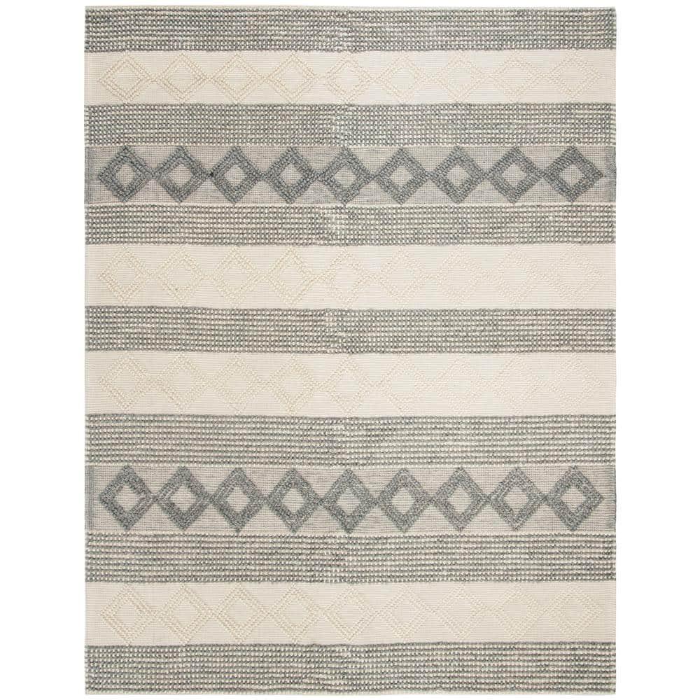SAFAVIEH Natura Tamsen Geometric Striped Area Rug, Grey/Ivory, 8' x 10'