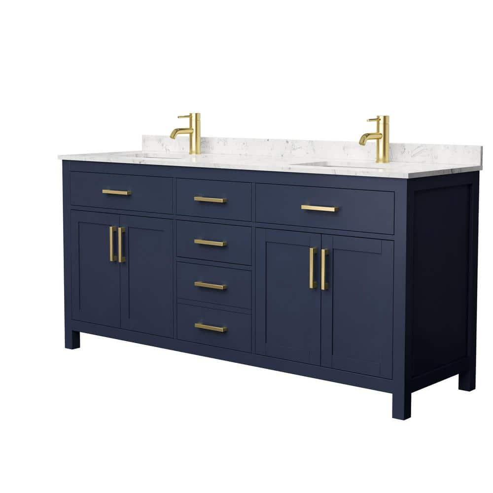 Beckett 72" Freestanding Double Bathroom Vanity with Cultured Marble Top