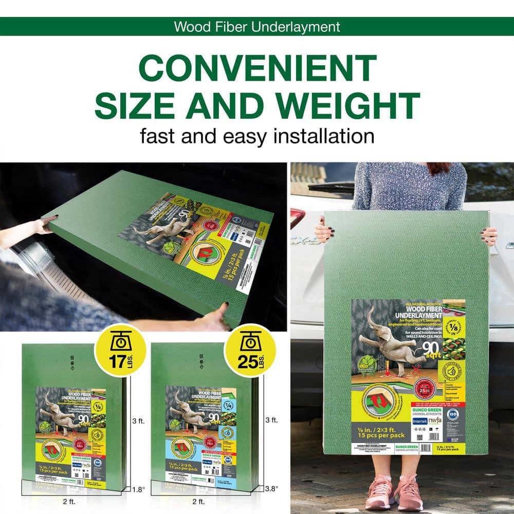 STEICO Wood Fiber Underlayment 6mm, 1/4 inches, 90 Square Feet