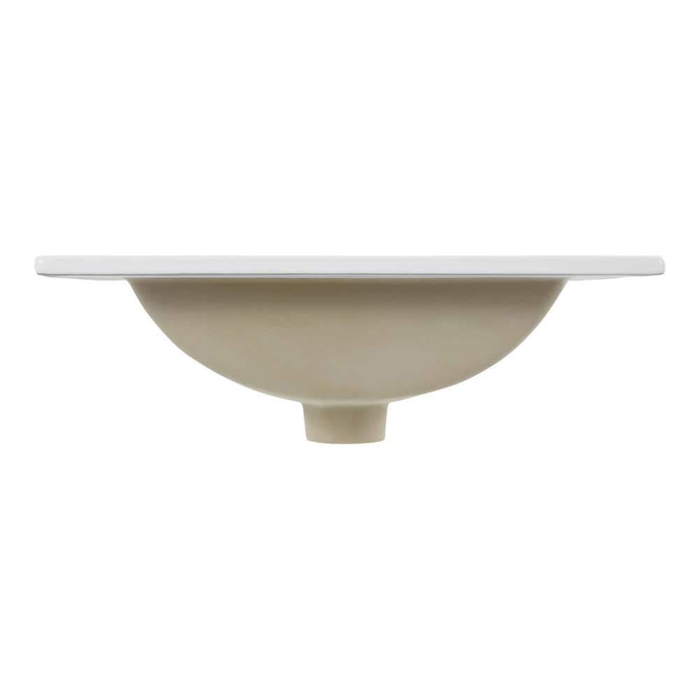 Ancillary 3-Hole 20" Classic Contemporary Rectangular Ceramic Single Sink Basin Vanity Top