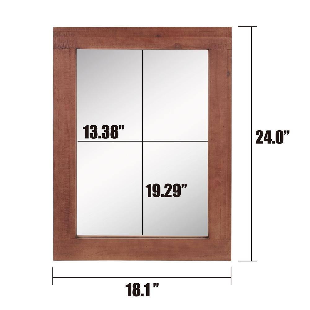 Stonebriar 24" x 18" Redwood Country Rustic Rectangle Wood Wall Mirror