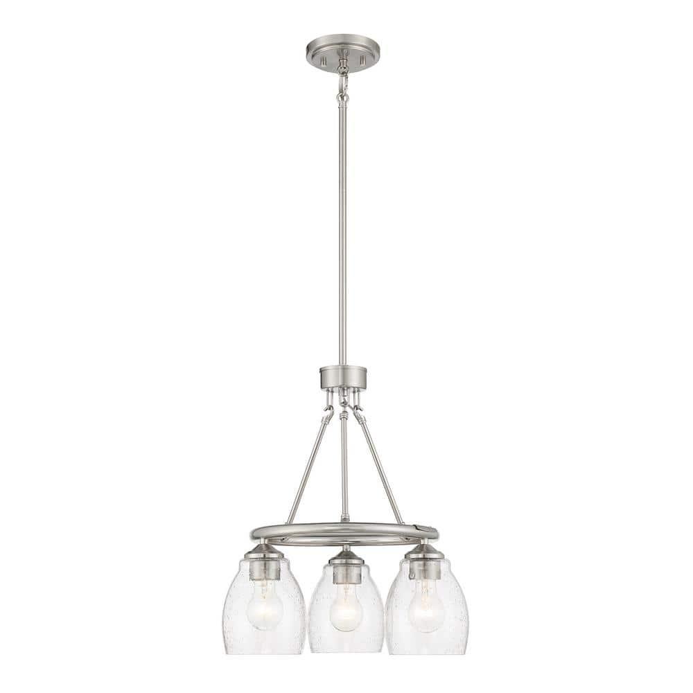 3 Light Chandelier-18.13 Inches Tall And 17 Inches Wide-Brushed Nickel Finish    -Traditional Installation Minka Lavery 2437-84