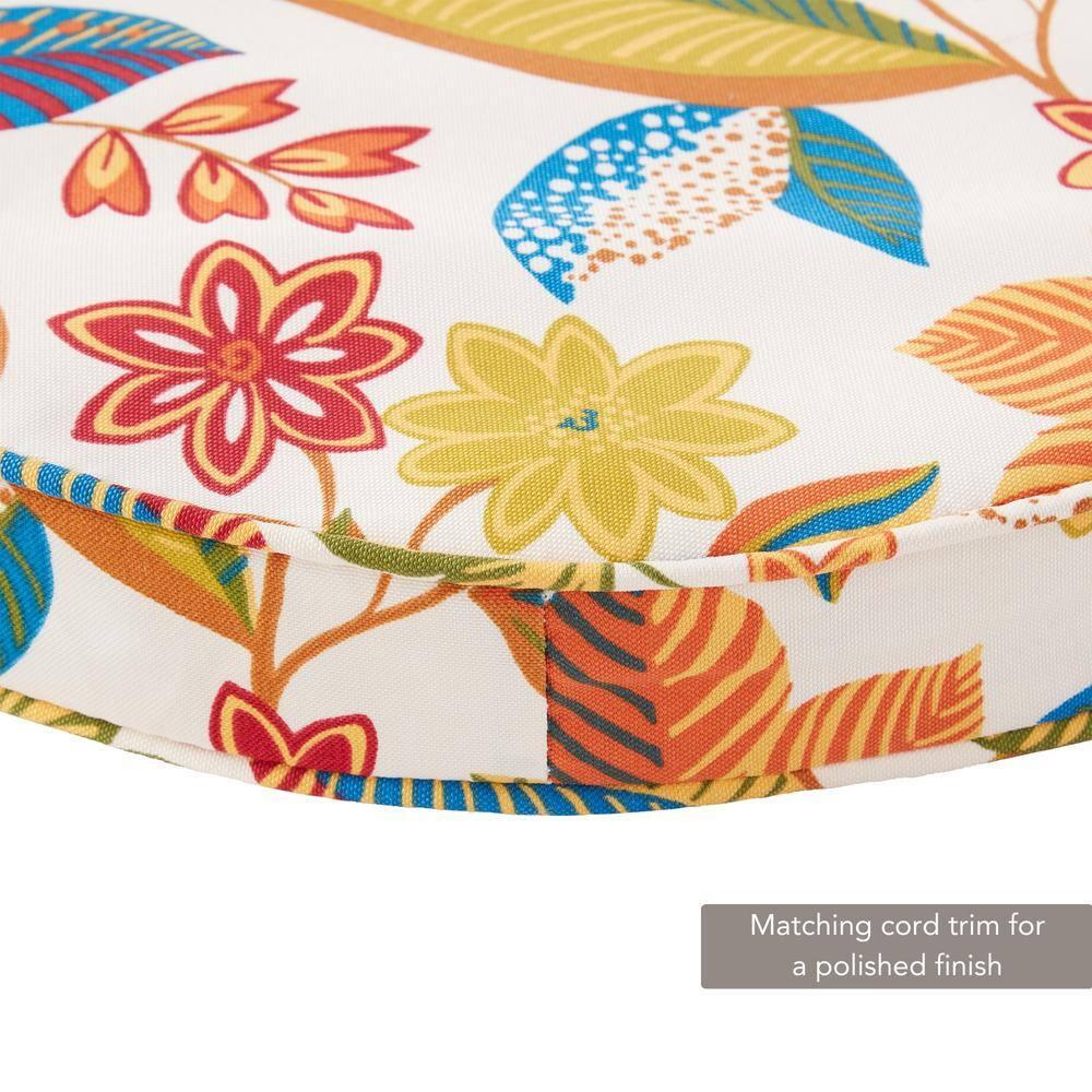 Greendale Home Fashions 18" x 18" Esprit Floral Round Outdoor Chair Pad (Set of 2)