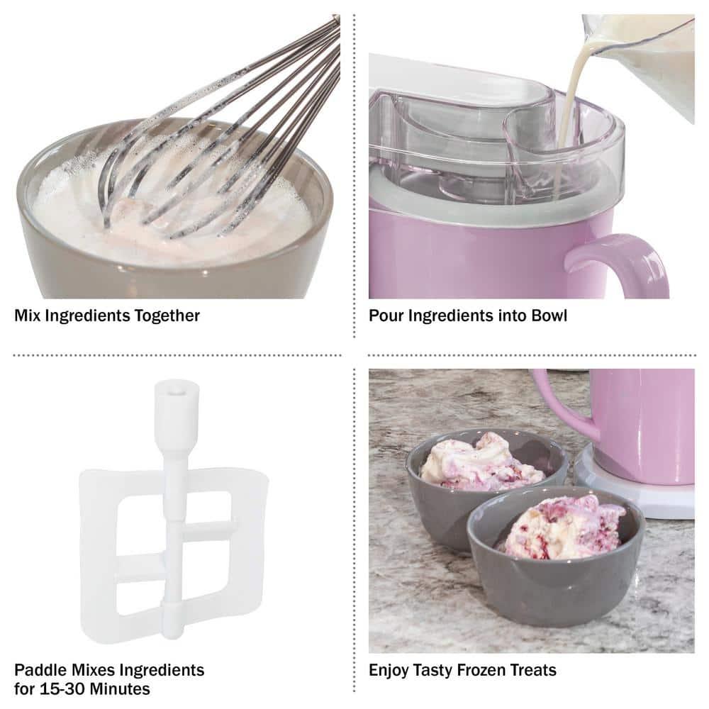 Ice Cream Maker - 2QT Ice Cream Machine Makes Sorbet, Gelato, Ice Cream, and Frozen Yogurt - Kitchen Appliances and Gadgets