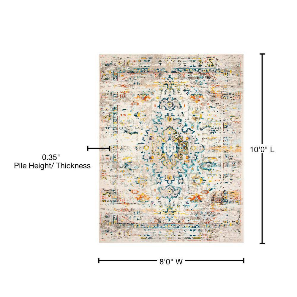 Madison MAD474 Power Loomed Indoor Area Rug - Cream/Blue - 8'x10' - Safavieh