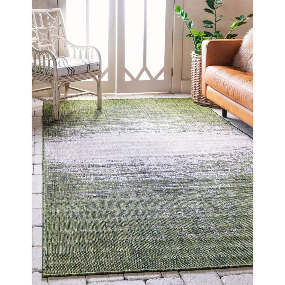 Unique Loom 9' 0 x 12' 2 Rectangle Indoor/Outdoor Modern Green Area Rug