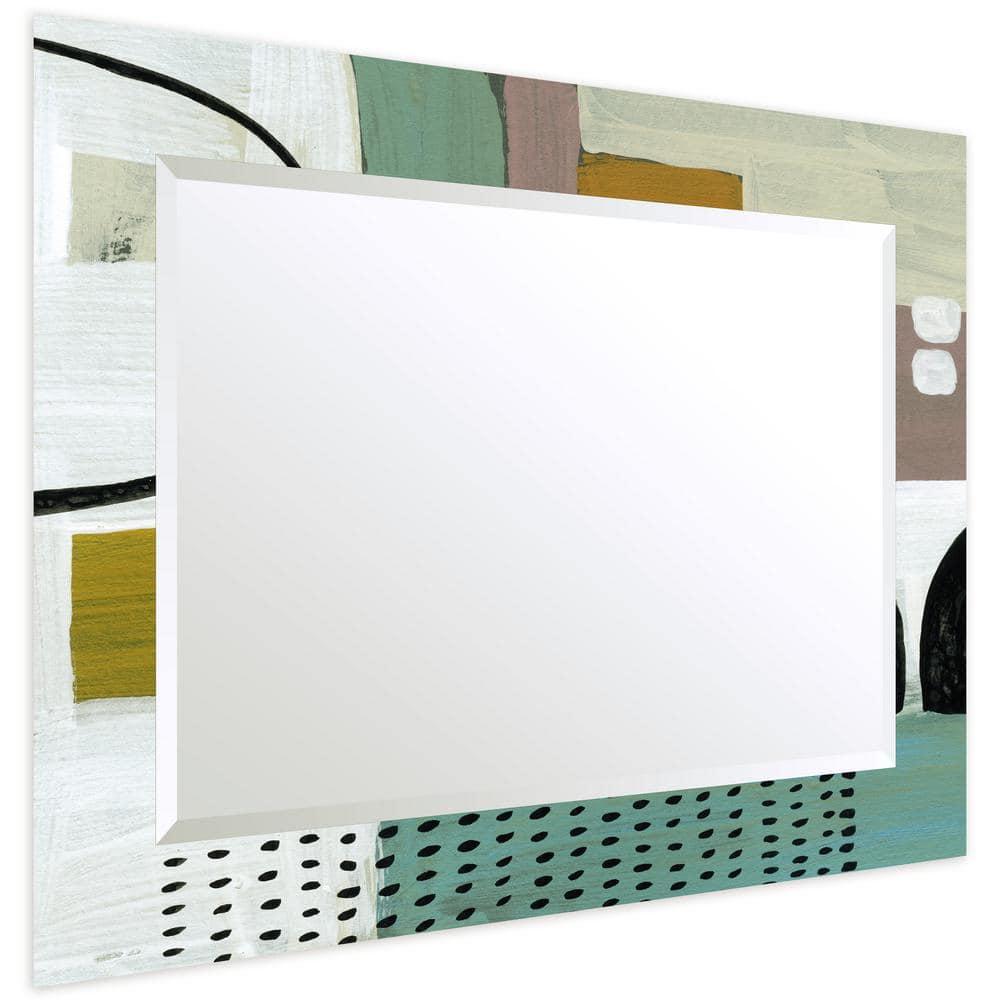 Empire Art Direct TAM-140604-4030 'Introductions'Rectangular Beveled Mirror on Free Floating Printed Tempered Art Glass