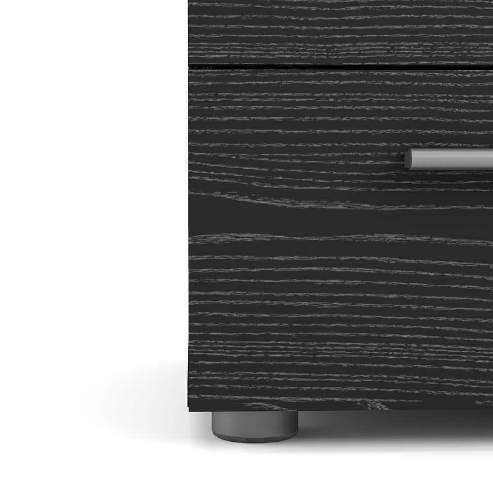 Tvilum, Austin 2 Drawer Nightstand, Black Woodgrain